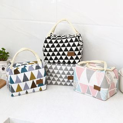 Lindo Bags - Triangle-Print Linen Lunch Bag Lindo Bags - Triangle-Print Linen Lunch Bag