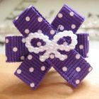 Fit-to-Kill - Hand made Pretty ribbon with purple spot cotton ring