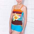 NEWS - Printed Bandeau Tankini & Plain Boyleg Pant