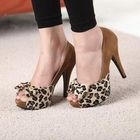 Mancienne - Open-Toe Leopard-Pattern Platform Pumps