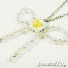 Sweet & Co. - Sweet Yellow Rose Beaded Ribbon Necklace