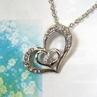 Angelove - Rhinestone Heart Long Necklace