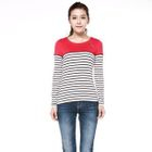 O.SA - Striped Panel Zip-Accent Top