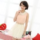 59 Seconds - Lace Panel Sleeveless Dress (Belt not Included)