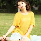 ZOO - Short-Sleeve Lace-Hem Knit Top