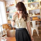Tokyo Fashion - Tie-Neck Patterned Blouse