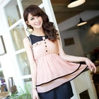 Tokyo Fashion - Tulle-Panel Layered Top