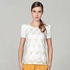 O.SA - Short-Sleeve Embroidered-Front Top