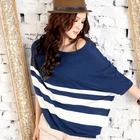 Tokyo Fashion - Asymmetric Hem Striped Top