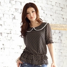 Tokyo Fashion - Ruffle Dotted Chiffon Top