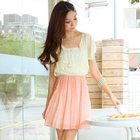 Tokyo Fashion - Beaded Crochet-Trim Dotted Panel Dress