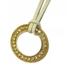 MyLittleThing - Shiny Gold Circle Leather Necklace