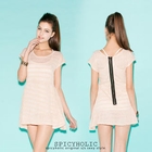SPICY HOLIC - Laced Zippered Back Dress