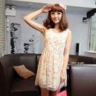 59 Seconds - Lace-Panel Floral Print Dress