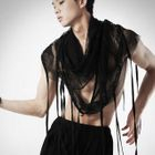 deepstyle - Fringed Mesh Scarf
