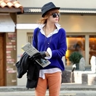 REDOPIN - V-Neck Dolman-Sleeve Knit Top