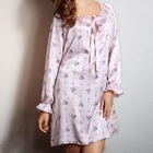 Moonbasa - Bow-Print Satin Nightdress