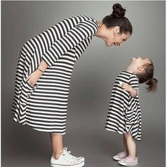 Sirena - Family Matching Striped A-Line Dress Sirena - Family Matching Striped A-Line Dress