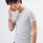 MR.PARK - Striped Short-Sleeve T-Shirt