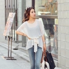 REDOPIN - Chiffon Pleated Tie Waist Top
