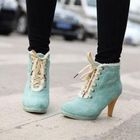 Smoothie - Fleece-Trim Lace-Up Ankle Boots