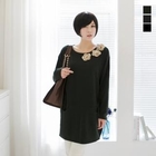 J-ANN - Wool Blend Rosette Knit Dress