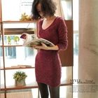 pinkdiamond - Deep V-Neck Knit Dress