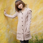 CatWorld - Shirred-Sleeve Bow-Accent Cardigan