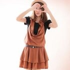 CatWorld - Drape-Front Halter Jumper Dress