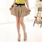 Soneed - Contrast-Waist Pleated Skort