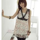 MYHEART - Sleeveless Floral Chiffon Babydoll Dress