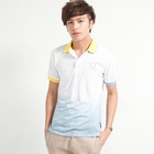 Free Shop - Contrast-Trim Gradient Polo Shirt