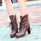 Smoothie - Fleece-Trim Lace-Up Boots