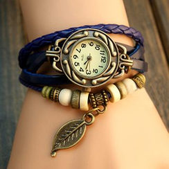 InShop Watches - Braided Genuine Leather Bracelet Watch InShop Watches - Braided Genuine Leather Bracelet Watch