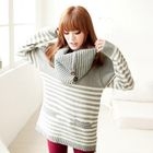 Tokyo Fashion - Striped Sweater with Buttoned Capelet