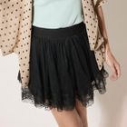 CatWorld - Lace-Trim Mesh Miniskirt