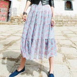 Floral Chiffon Maxi Skirt