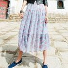 Ando Store - Floral Chiffon Maxi Skirt