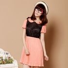 JVL - Puff-Sleeve Pleated Dress