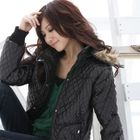 RingBear - Quilted Faux-Fur Trim Hooded Jacket