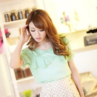 Tokyo Fashion - Lace-Trim Ruffle Chiffon Top