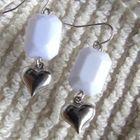 MyLittleThing - White Sweet Heart Earrings(M)