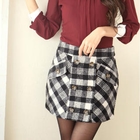 Tokyo Fashion - Double-Buttoned Plaid Skirt