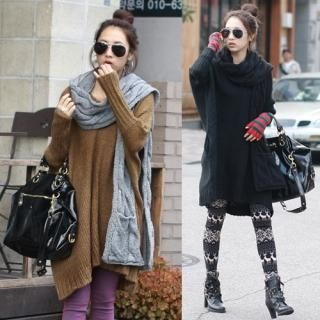 Hooded Oversized Knit Top