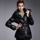 Moonbasa - Stand-Collar Wet-Look Padded Jacket