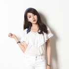 HARU - V-Neck Bertha-Collar Top