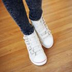 STYLEKELLY - Buckled Faux-Leather Wedge Sneakers