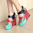 Smoothie - Genuine Leather Color-Block Wedges