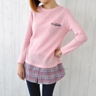 Cookie 7 - Contrast-Trim Long Knit Top