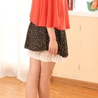 ZOO - Lace-Hem Dotted Chiffon Skirt